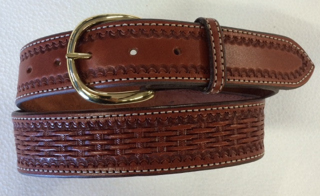 Bridle Leather Basket weave Belt