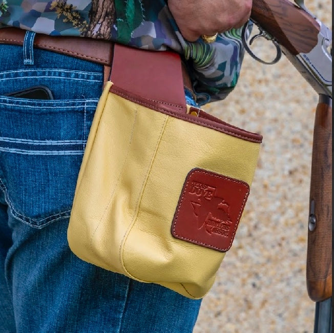 leather shell bags, hunting shell pouch, Texas-made hunting gear, upland shotgun accessories, handcrafted leather pouches