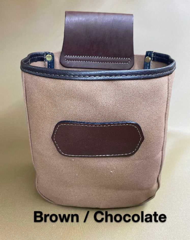 Canvas Shell Bag / Leather Trim