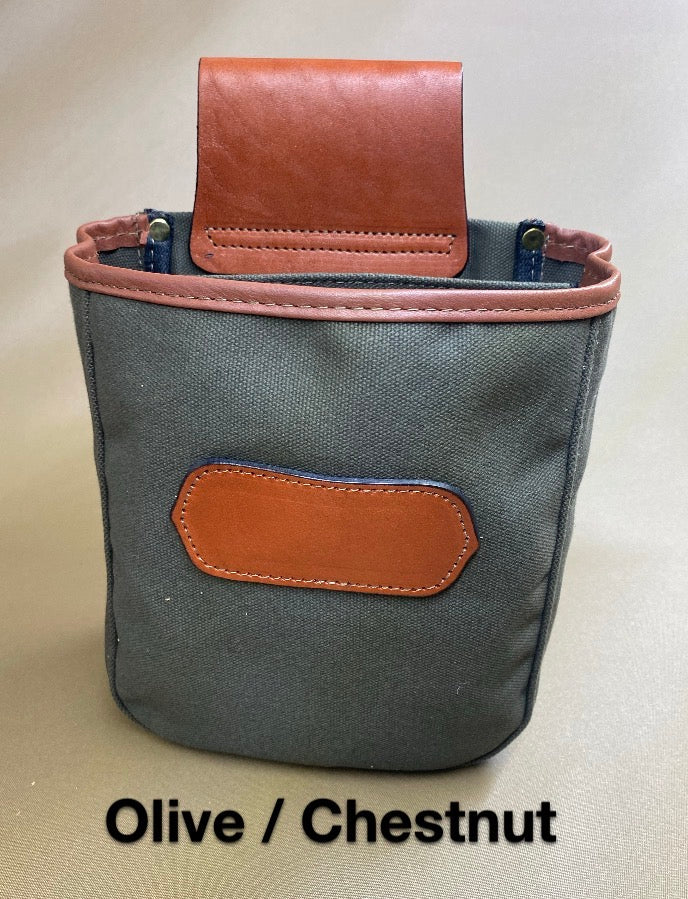 Canvas Shell Bag / Leather Trim