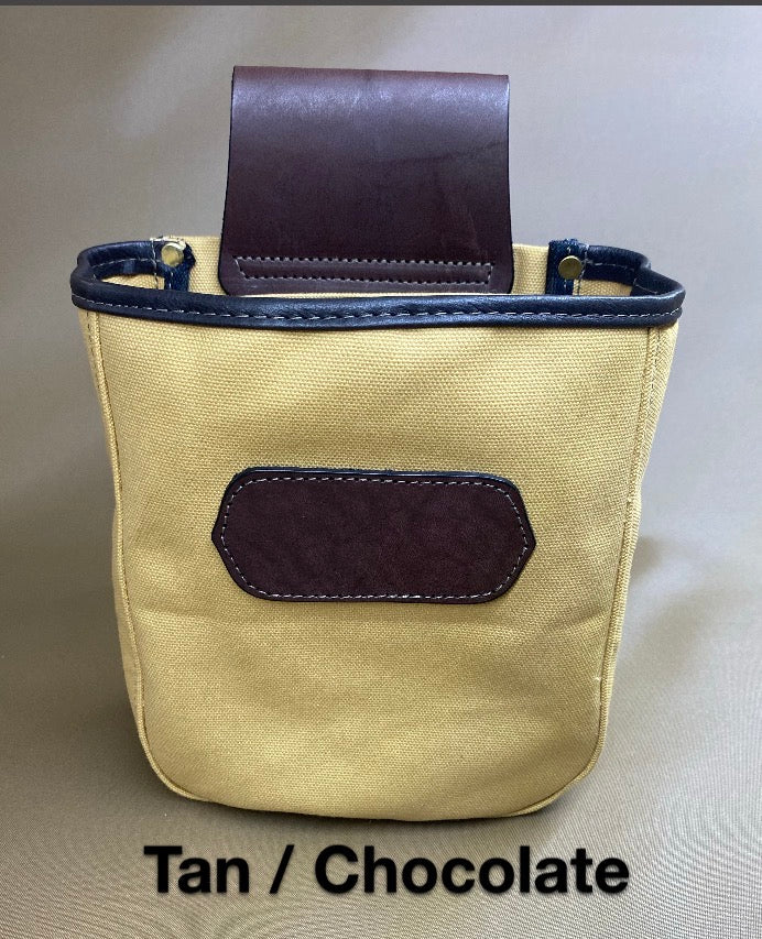 Canvas Shell Bag / Leather Trim