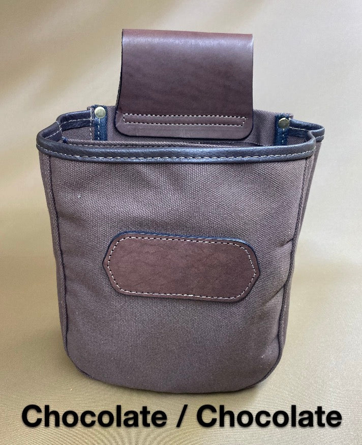 Canvas Shell Bag / Leather Trim