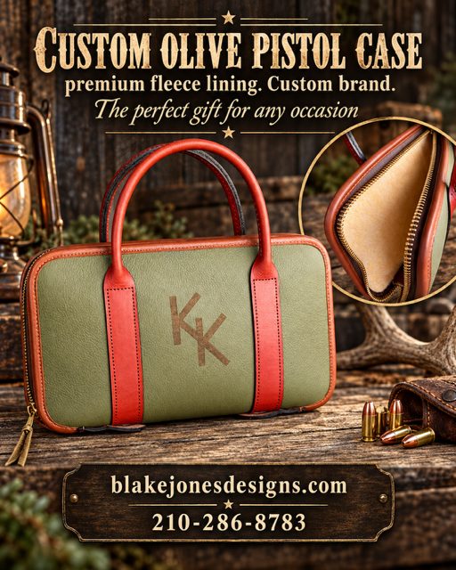 Olive Leather Pistol Case